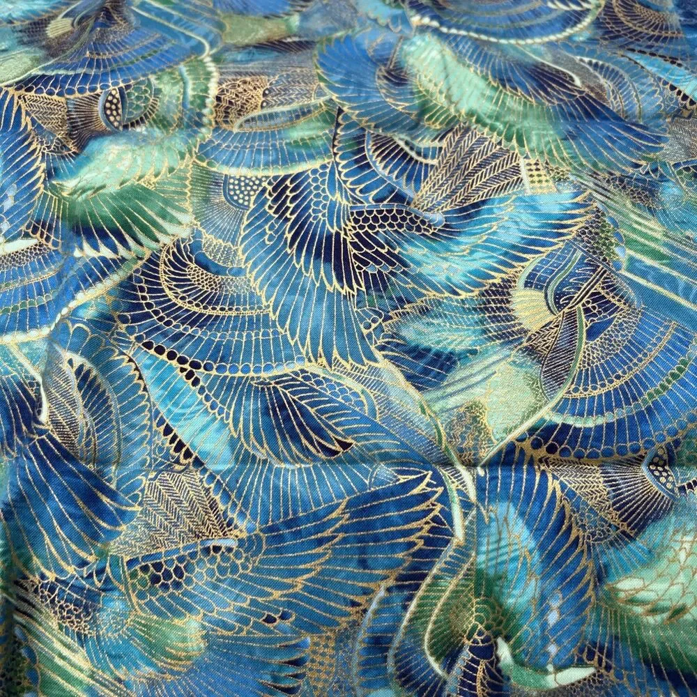 Shades Of Blue Quilting Cotton Fabric Sewing Textile Art Lot 11 Pc